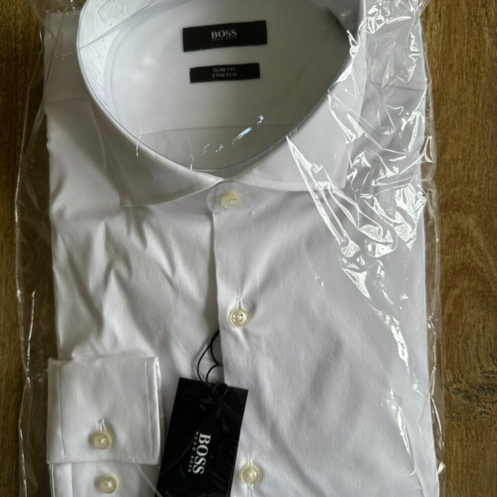 HUGO BOSS men's Jason Slim Fit Stretch Long Sleeve Dress Shirt